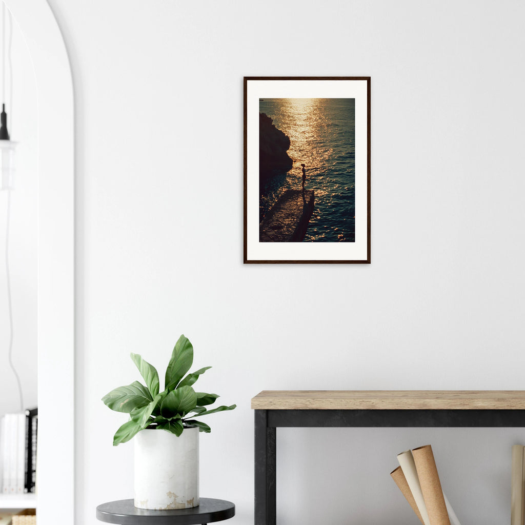 Serene Waterscape with Cliffs framed art print by Bandley3 — mockup view 42