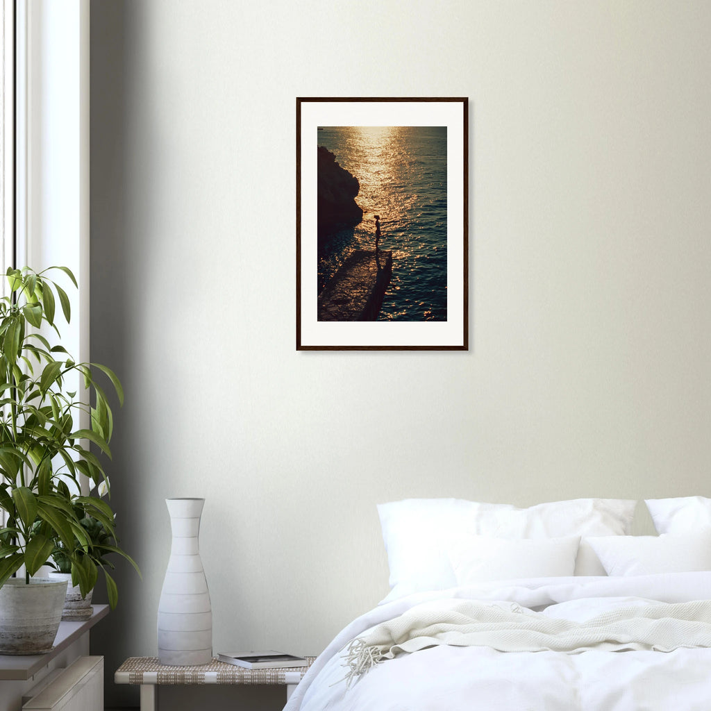 Serene Waterscape with Cliffs framed art print by Bandley3 — mockup view 41